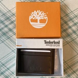 Timberland Brown Leather Flip Clip Wallet